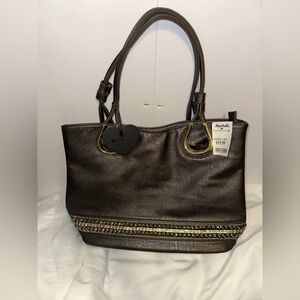 Faux Leather Tote Bag (Pewter)